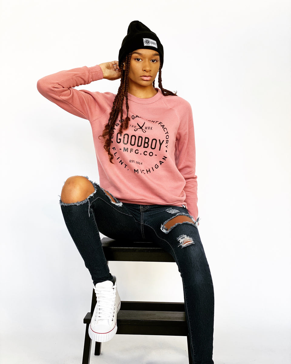 Crew Neck Sweatshirt Mauve GoodBoy Clothing