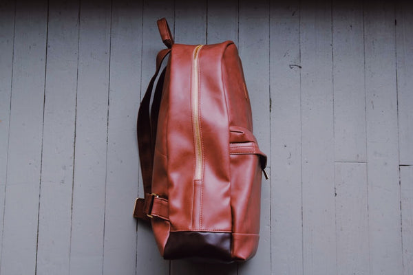 Brown Faux Leather Backpack – GoodBoy Clothing