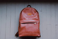 Brown Faux Leather Backpack